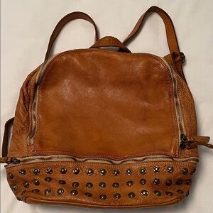 Wilson vintage Italian Studded Tan Leather Backpack